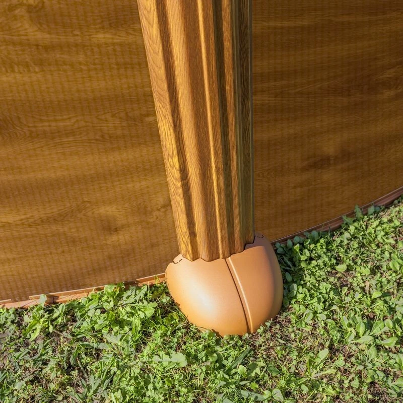 Сглобяем овален басейн с външни подпори GRE MAURITIUS, 7.30х3.75х1.32 м, имитация дърво